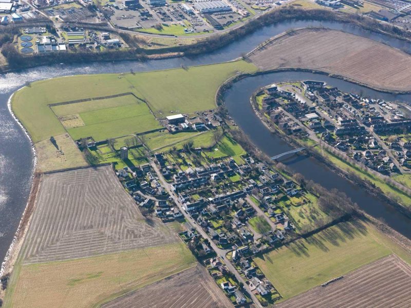 Aerial view of Cambuskeneth Abbey site