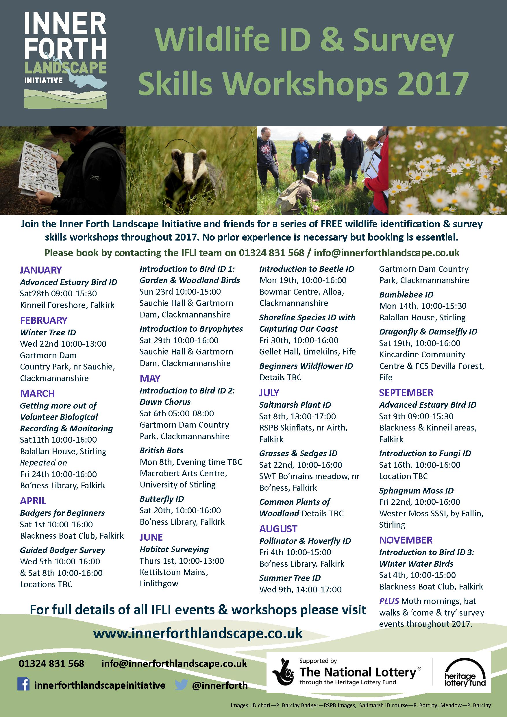 Forth Nature Counts 2017 wildlife identification workshops poster