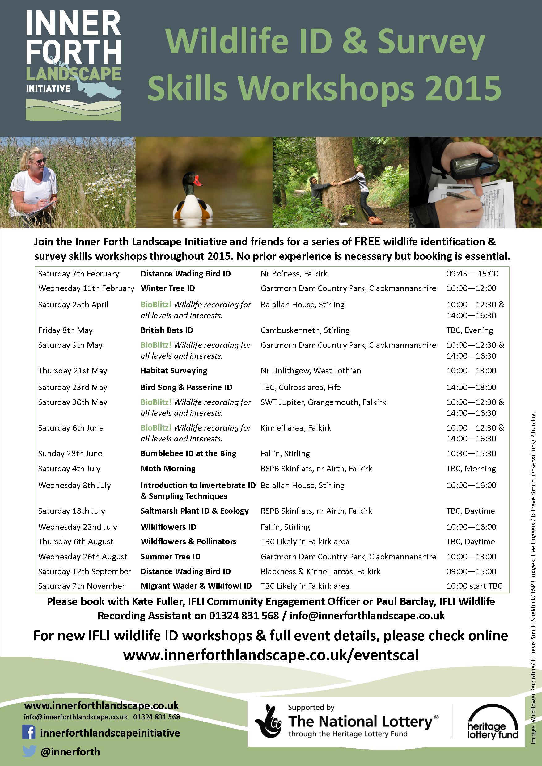 Forth Nature Counts 2015 wildlife identification workshops poster